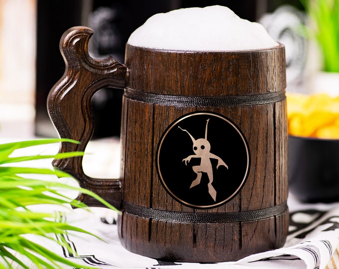 Kingdom Hearts Wooden Beer Mug, Sora's Heartless Beer Stein, Personalized Tankard, Custom Engraved