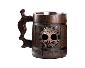 Celtic Tree Of Life Beer Mug, Crann Bethadh, Beer Stein, Personalized Tankard, Custom Engraved