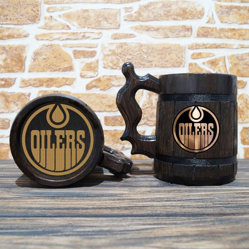Edmonton Oilers Beer Mug Sport Beer Stein Hockey Team Logo Etsy