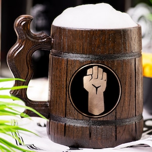Monk Beer Mug, Dungeons & Dragons Beer Stein, Personalized DnD Wooden Tankard, Custom DM Gift