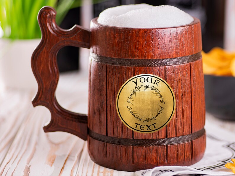 One Ring Beer Mug - The Lord Of The Rings Beer Stein | LOTR Wooden Tankard