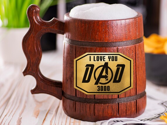 Papa Je Taime 3000 Tasse De Biere Citation De Tony Stark Etsy France