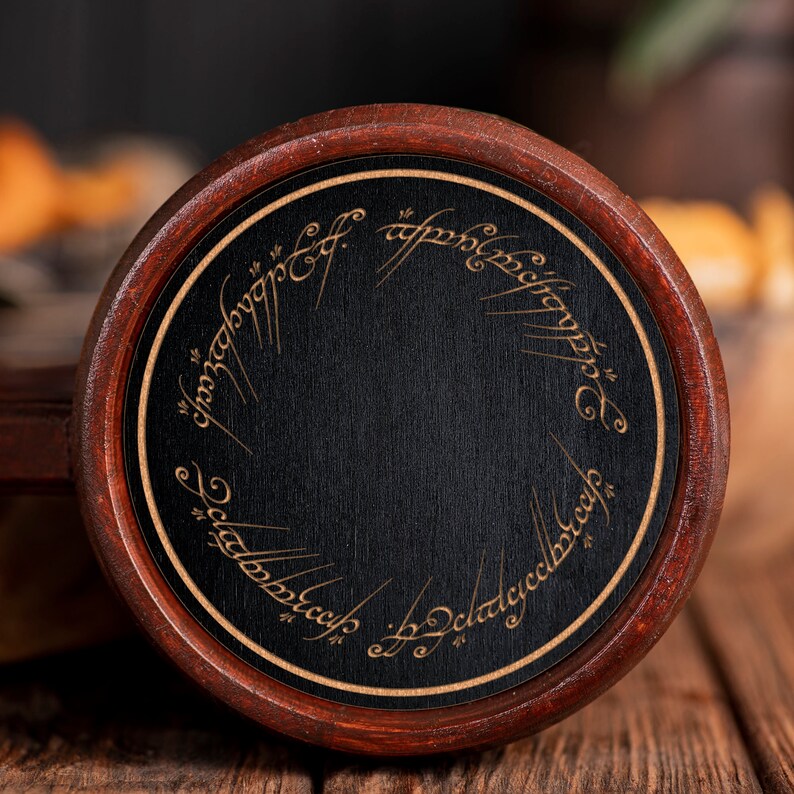 One Ring Beer Mug - The Lord Of The Rings Beer Stein | LOTR Wooden Tankard