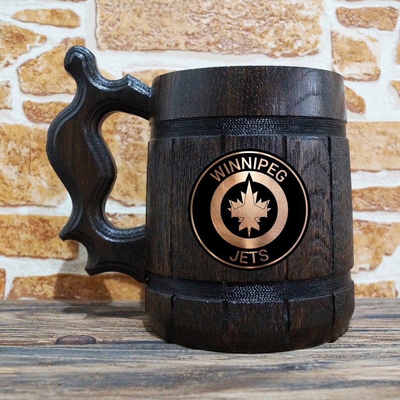 Winnipeg Jets Beer Mug Sport Beer Stein Hockey Team Logo Etsy