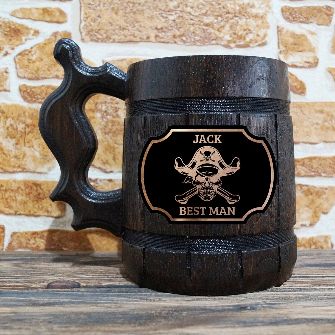 Pirate Skull Beer Mug For Groomsman Personalized Gift For Etsy
