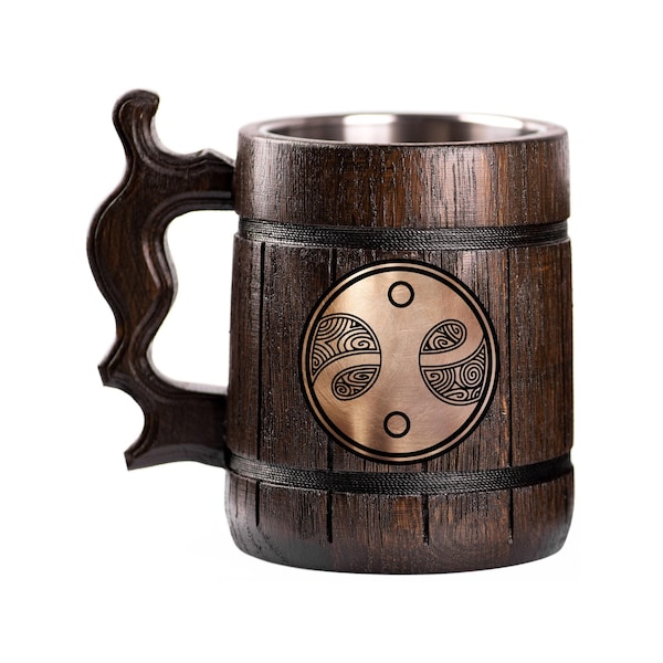 Fable Wooden Beer Mug, Guild Beer Stein, Personalized Tankard, Custom Engraved