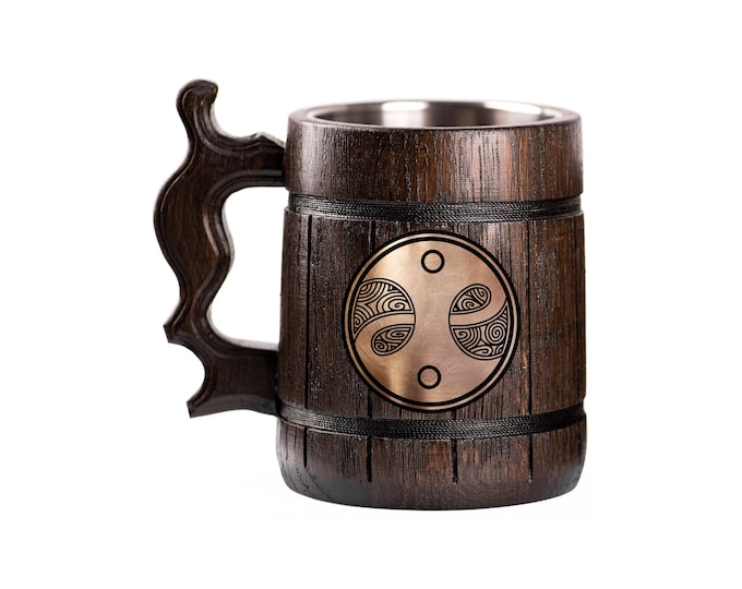 Fable Wooden Beer Mug, Guild Beer Stein, Personalized Tankard, Custom Engraved