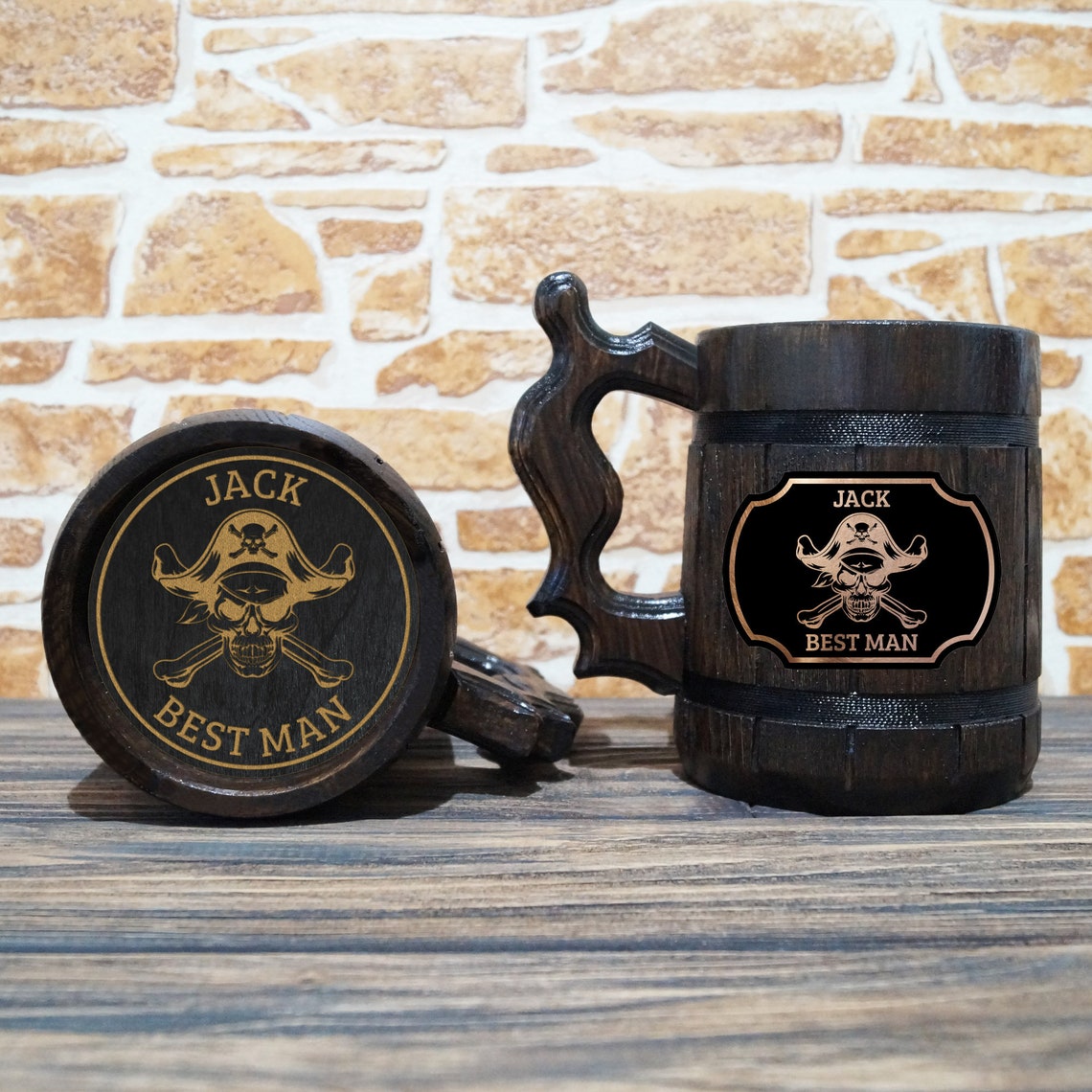 Pirate Skull Beer Mug For Groomsman Personalized Gift For Etsy