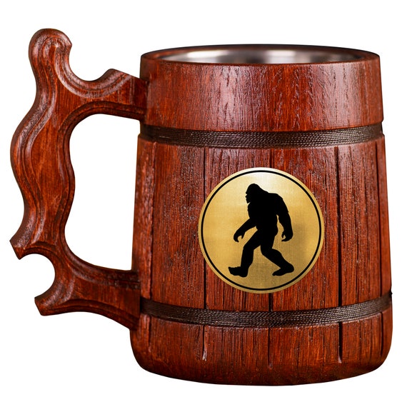 Bigfoot Beer Mug, Yeti Personalized Mug, Sasquatch Engraved Beer