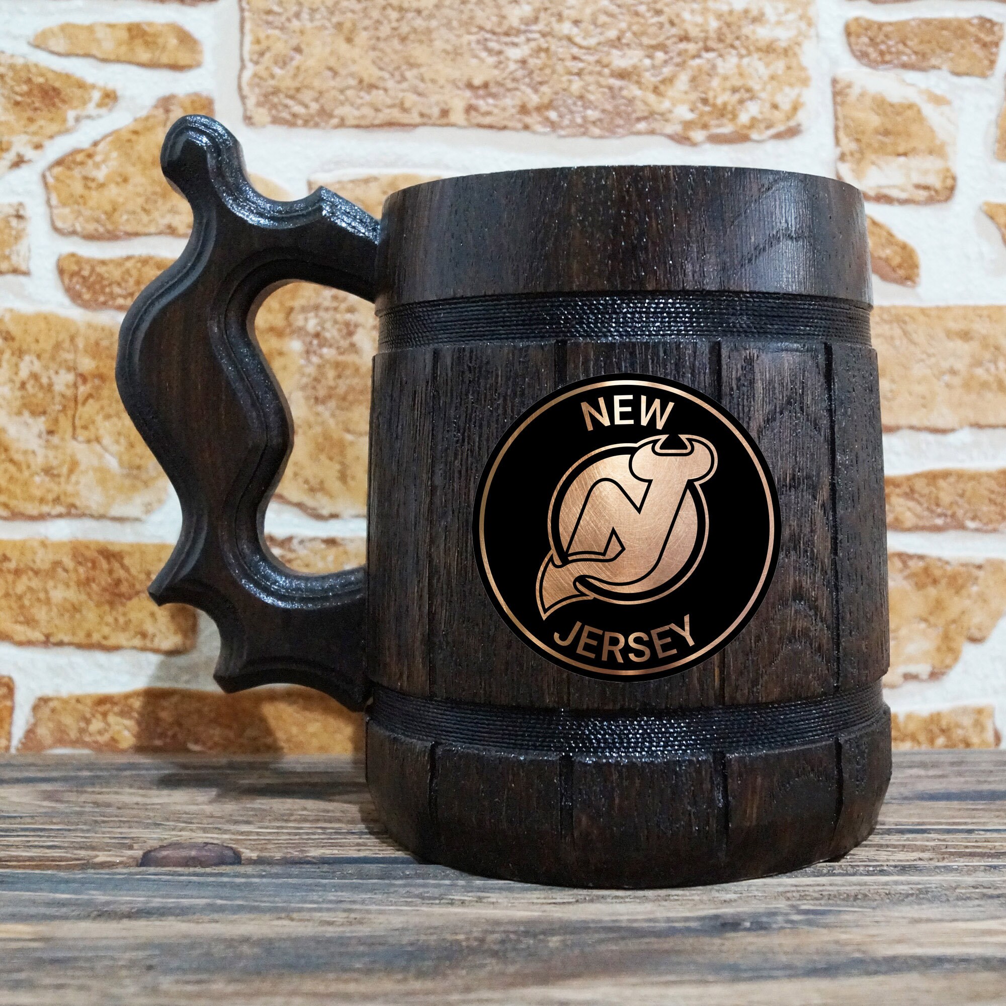 New Jersey Devils Beer Mug Sport Stein Hockey Team Logo Etsy