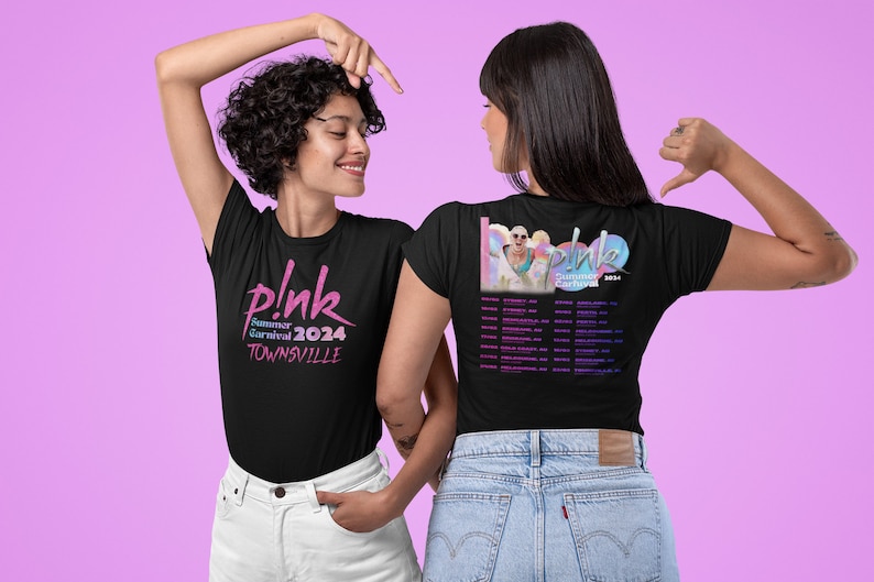 Pink Concert Tshirt Summer Carnival 2024 Australia Pink Etsy Australia
