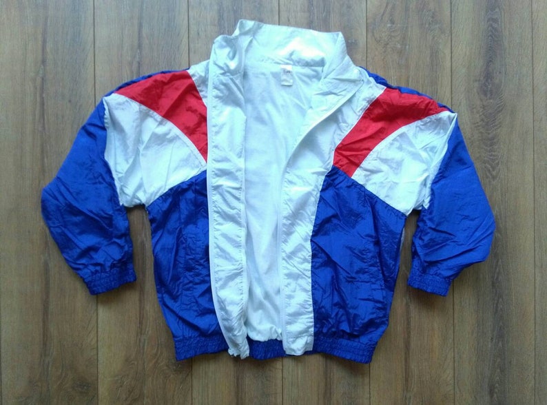Vintage CA 80s WINDBREAKER Jacket / White Old School Colorful | Etsy