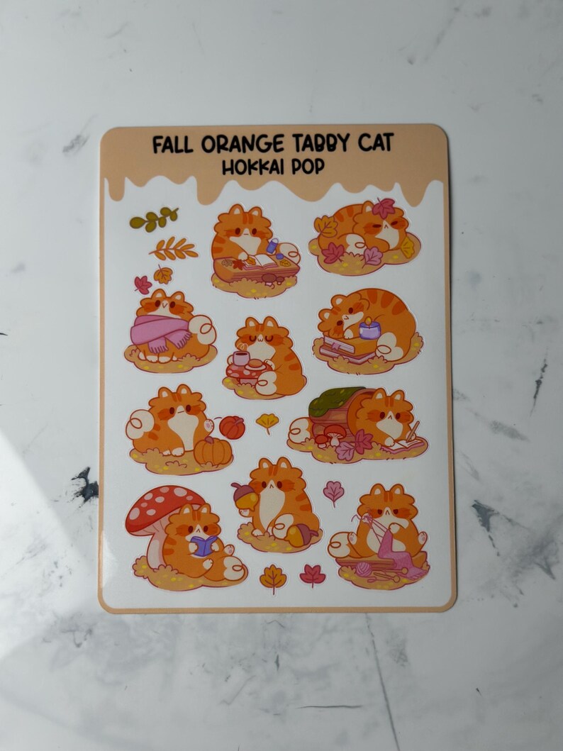 Kawaii Orange Tabby Cat Sticker Sheets, Laptop Journal - Etsy