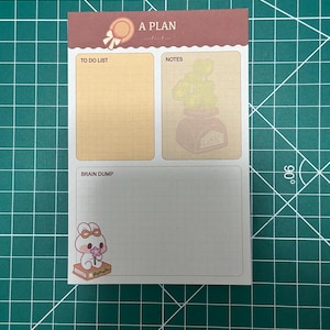 kawaii cute handmade notepad bunny rabbit stationery desk pad floral