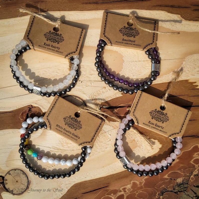 Boho Magnetic Rozenkwarts Armband past altijd Hematite gemstone bracelet