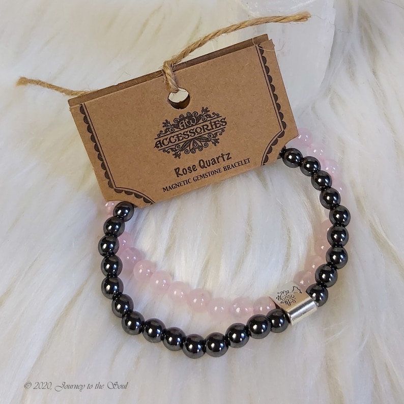 Boho Magnetic Rozenkwarts Armband past altijd Hematite gemstone bracelet