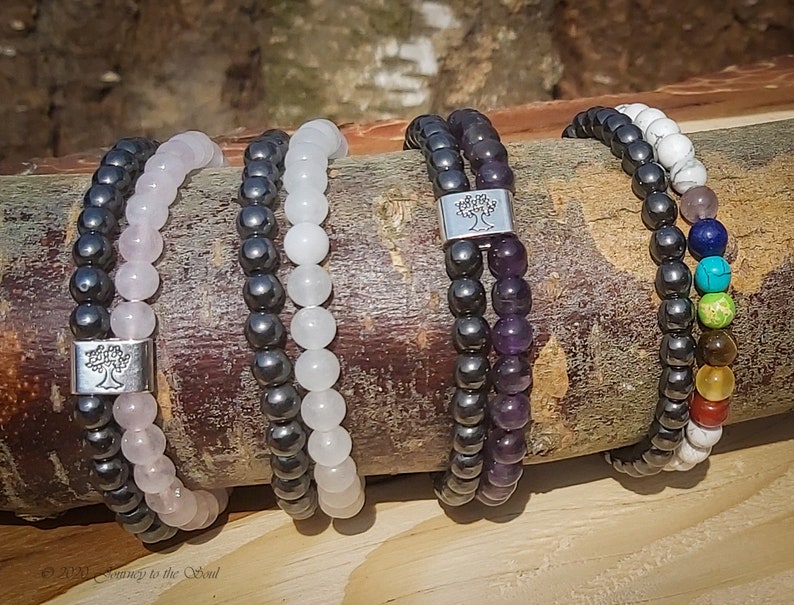 Boho Magnetic Rozenkwarts Armband past altijd Hematite gemstone bracelet
