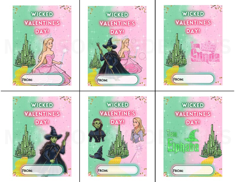 Wicked Inspired Valentine's Day Cards | Kids Classroom, Printable (PDF ...