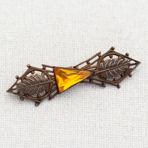 Vintage Antique Leaves&#39; Ember Brooch, A10