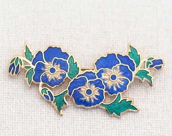 Vintage Jugendstil Blaue Blumen Brosche, Elfen Blumen Brosche Anstecknadel Accessoire - A11