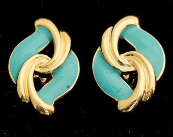 Clip On Earrings, Teal Earrings, Vintage Earrings, Avon Earrings, Avon Jewelry, Mid Century Earrings, Cute Earrings, Ear Rings, A1