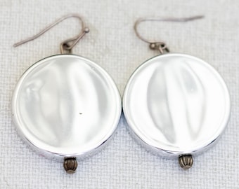[RU SHUO X LOW CLASSIC] / ☆ SERENADE EARRING / SILVER Vintage Silver Tone Circular Elegant Dangle Earrings - U1 - Etsy