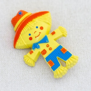 Vintage Cute Strawman Balm Brooch by Avon, A14