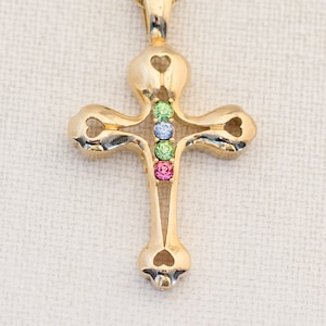 20 Inch, Cross Necklace, Cross Pendant, Heart Necklace, Love Necklace, Religious Necklace, Vintage Necklace, Vintage Cross, Gift For Her, R1