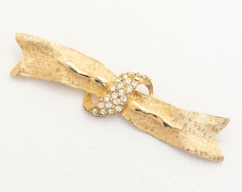 Vintage gyllene bandbrosch - A4