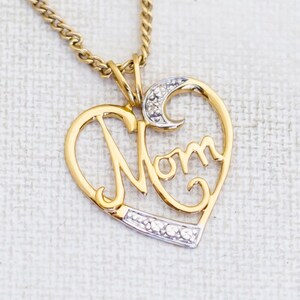 18&#39;&#39; Vintage Mom&#39;s Golden Heart Necklace - Y1