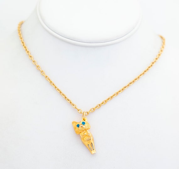 24'' Vintage Golden Cat Necklace - A7 - image 2