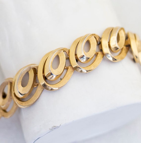 7'' Vintage Gold Tone Bracelet by Crown Trifari - 