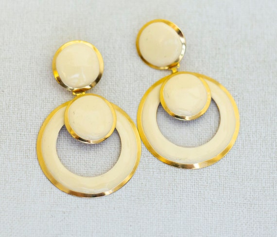 Vintage Large Creative Circular Dangle Earring - … - image 1
