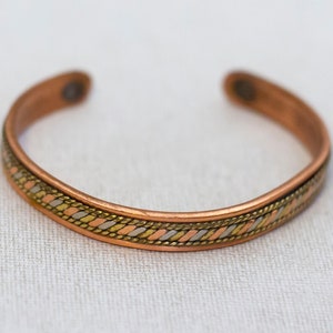 7 inch, Vintage Renaissance Stylish Copper Brass Cuff Bracelet - AX9