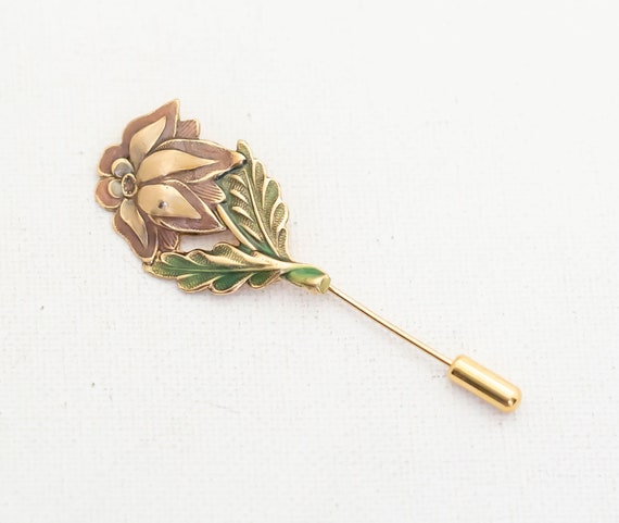 Vintage Pink Cactus Flower Stickpin  - A4 - image 1