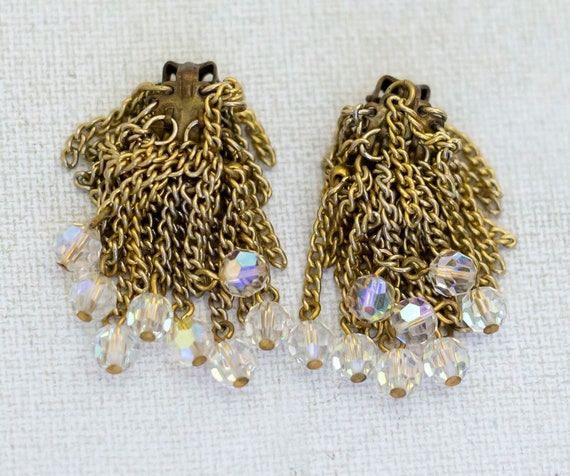 Vintage Shaggy Multi-Chain Dangle Earrings - i1 - image 1