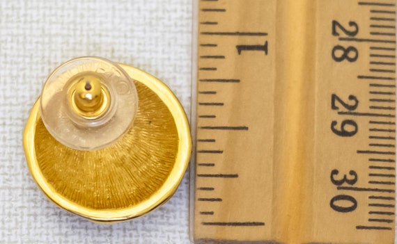 Vintage Cross Triangles Pattern Circular Stud Ear… - image 2