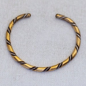 18 cm, Vintage Gold/Silber Ton Spiral Manschette Armband - O1