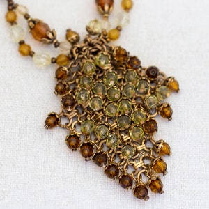 18 inch, Vintage Multiple Beads & Rhinestones Stylish Large Bib Necklace - E1