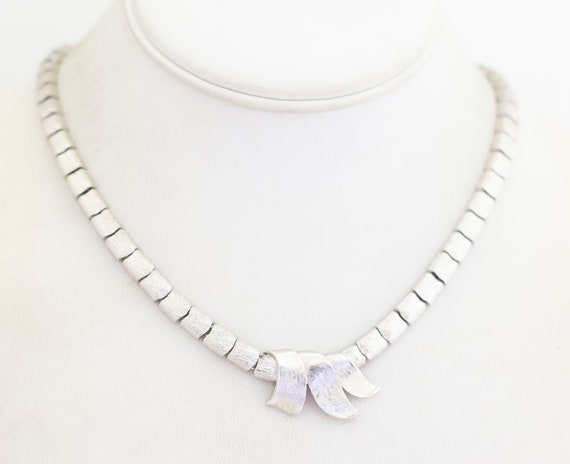 17'' Vintage Silver Collar Necklace made by Krame… - image 2
