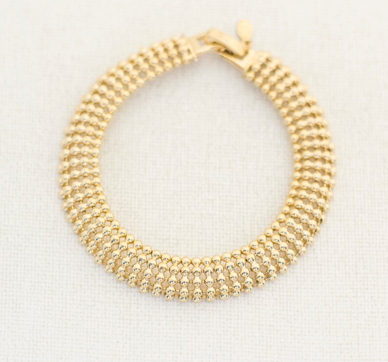 Mid Century Bracelet AB2 Vintage Gold Bracelet 7.5 Little Ball Bracelet Gold Bracelet Ball Bracelet Gold Bracelet Elegant Bracelet