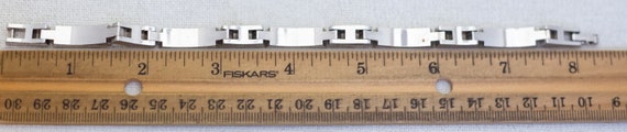 8 inch, Vintage Silver Tone Geometric Box Links U… - image 3
