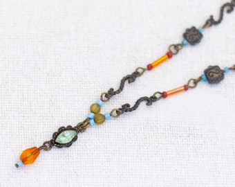 16 inch, Vintage Multicolor Beads Elegant Choker Necklace - A25