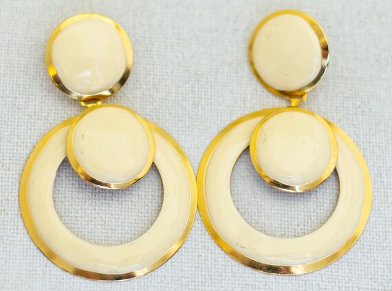 Vintage Large Creative Circular Dangle Earring - … - image 2
