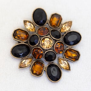 Vintage Large Multi-Stone Art Deco Brooch - AA1