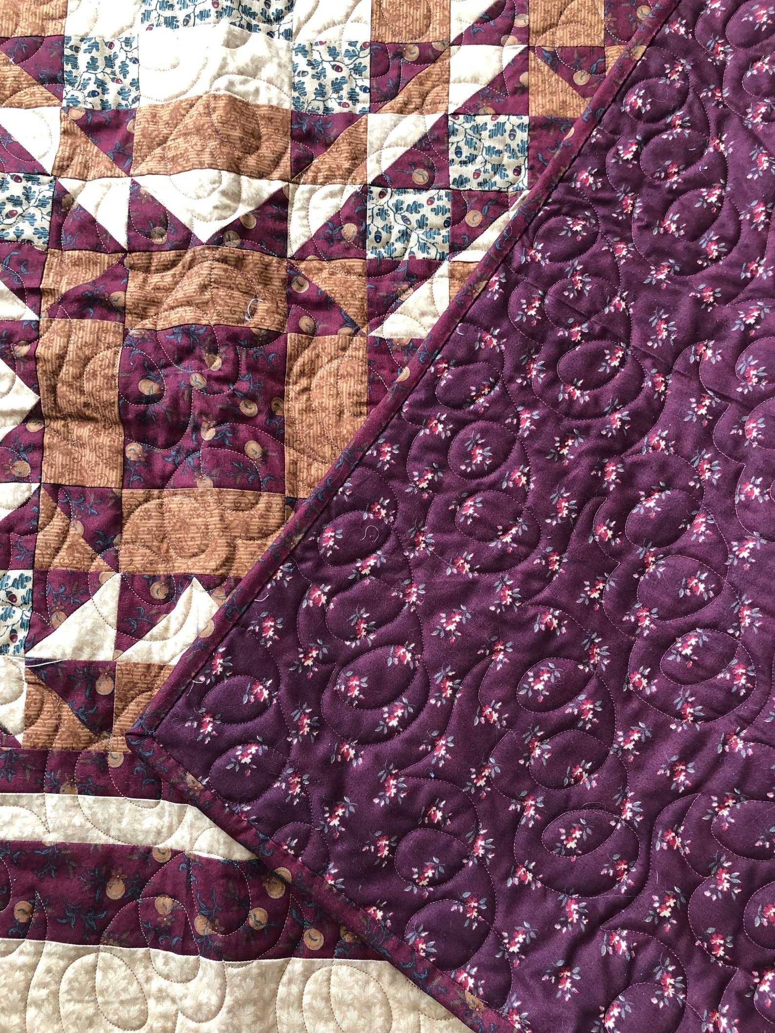 Red and Gold Quilt Etsy