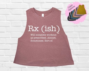 Crossfit Tank, Sports & Fitness, Gym Workout Tank, Rx(ish) Crop Top, Rx Tank Top, Funny Gym Tank, Weightlifting Top, HIIT Crop Top, Running