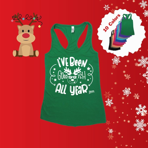 Christmas Running Tank, Christmas Workout Tank, Funny Holiday Tank Top, Christmas Crossfit, Holiday Running, Racerback Tank, Festive Workout