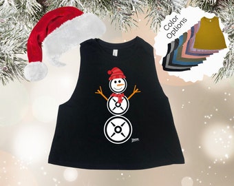 Christmas Workout Tank, Holiday Workout Top, Weightlifting Tank, Snowman Gym Top, Muscle Tank Top, Christmas Crossfit,Lifting Top,Activewear