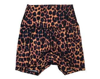 leopard print workout shorts